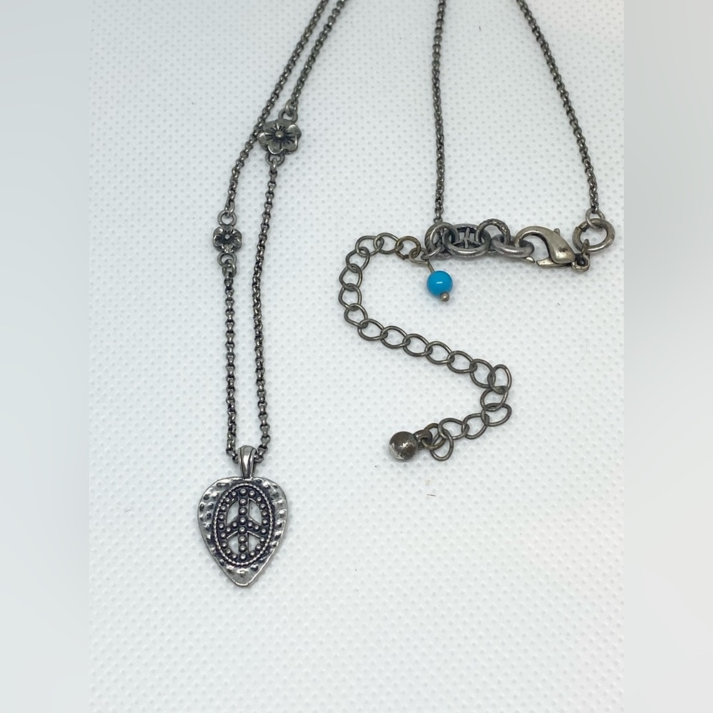 Lucky Brand Necklace with Peace Sign Guitar Pick